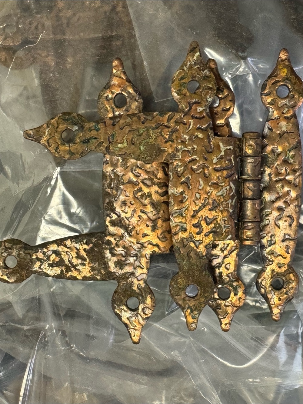 Bag of Ornate Decorative Cabinet Hinge - Antique Copper Finish Patina Green